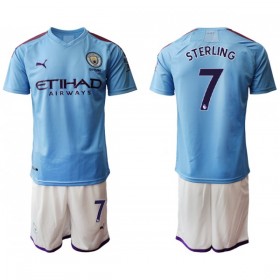 Camisolas de futebol Manchester City STERLING 7 Criança Equipamento Principal 2019/20 Manga Curta
